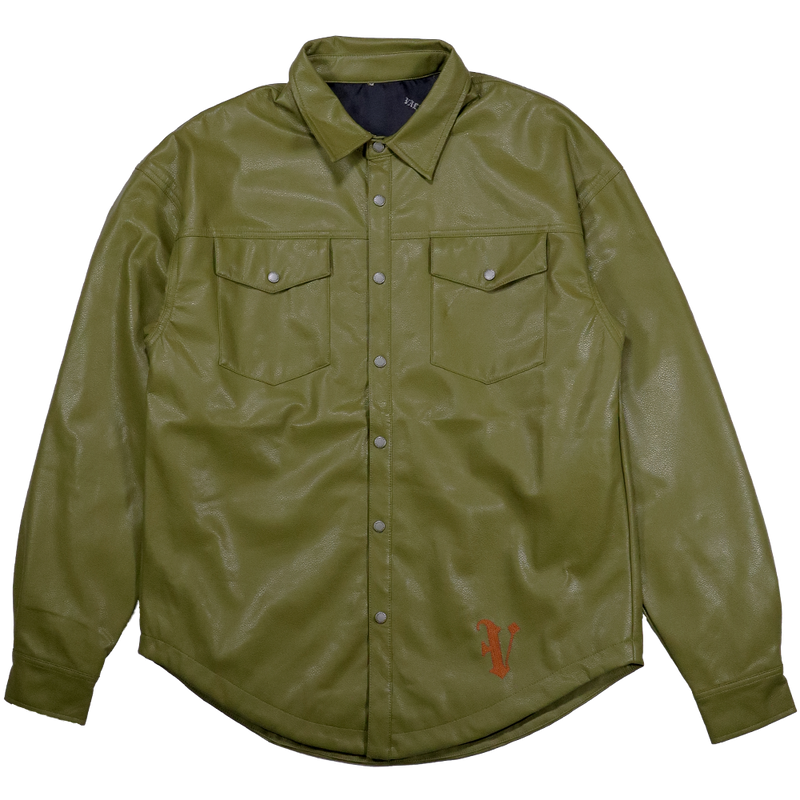 VALABASAS Solace Leather Shirt VLBS2362 OLIVE