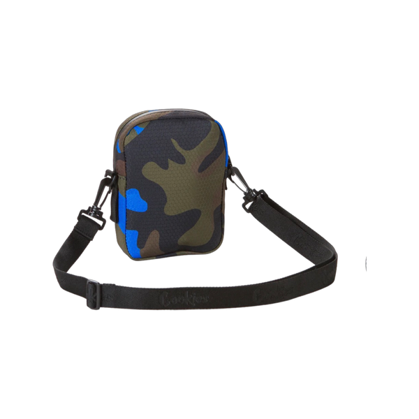 COOKIES Layers Smell Proof Honeycomb Nylon Shoulder Bag w/Strap 1564A6690 Navy Camo